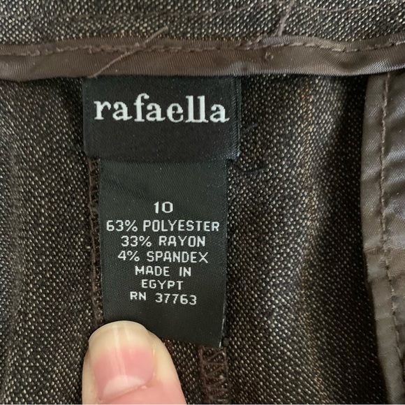 Rafaella Classic Brown Dress Pants with a thin Red and Orange Stripe ~ Size 10 - Picture 3 of 13